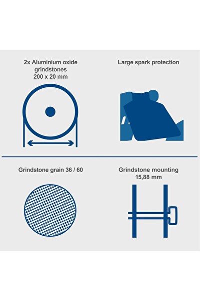 Scheppach SM200L 500W Çiftli Taşlama ve Bileme Makinesi