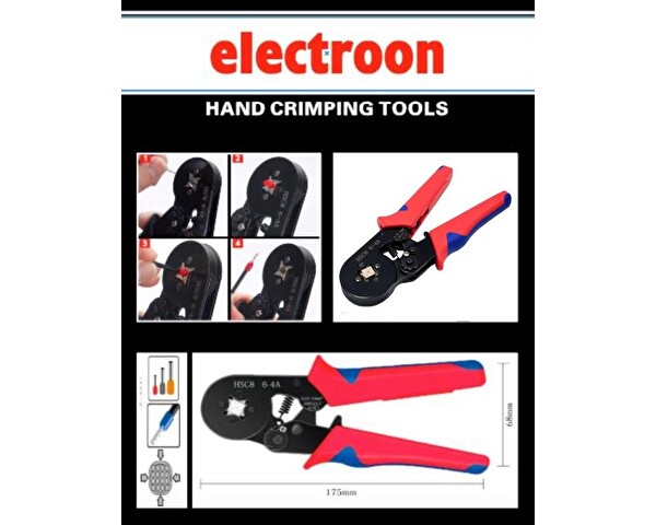 Electroon ELC-884 HSC8 6-4A 4 Köşe Terminal Sıkma Pensesi