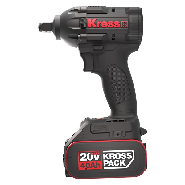 Kress KUB30.2SET 20V 4.0Ah Çift Akülü Kömürsüz Profesyonel Şarjlı Somun Sıkma - 4 Parça Derin Lokma Seti
