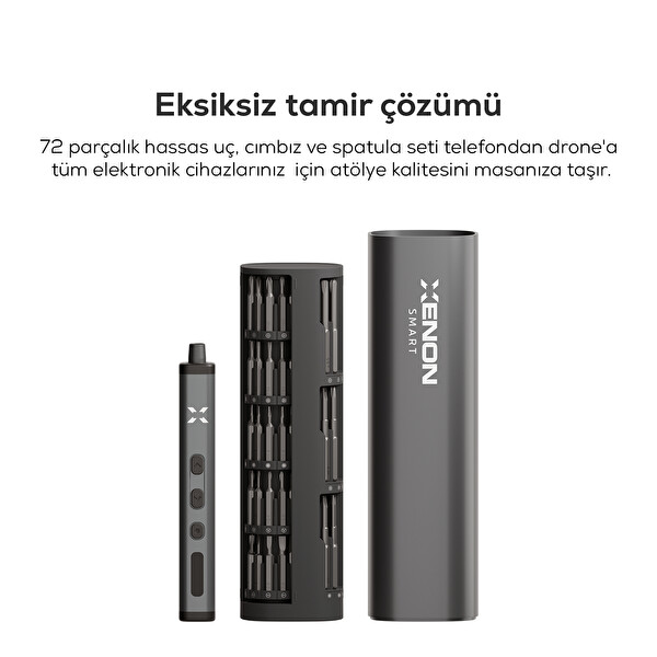 Xenon Smart X6836 Hassas Tornavida Seti 78 Parça Şarjlı Saat Gözlük Bilgisayar Uyumlu Siyah Tamir Kiti