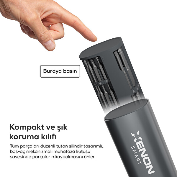 Xenon Smart X6836 Hassas Tornavida Seti 78 Parça Şarjlı Saat Gözlük Bilgisayar Uyumlu Siyah Tamir Kiti