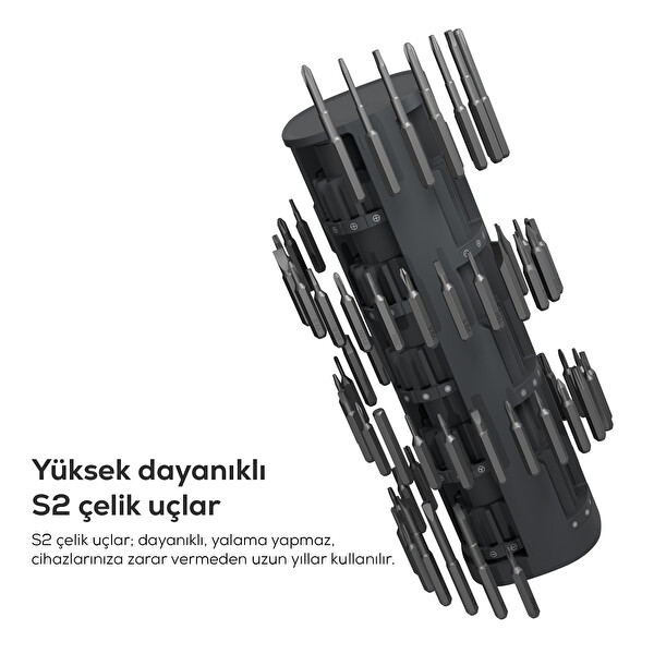 Xenon Smart X6836 Hassas Tornavida Seti 78 Parça Şarjlı Saat Gözlük Bilgisayar Uyumlu Siyah Tamir Kiti