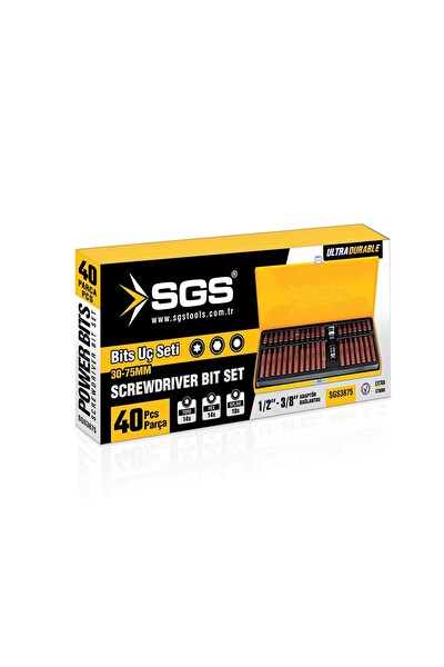 SGS SGS3875 Bits Uç Seti 40 Parça 30-75MM Torx Alyan