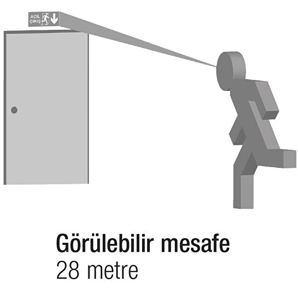 Arsel Arselite A10603-A106-020B AE-2020 Sıva Altı Acil Çıkış Yönlendirme Armatürü Şebekeden Yanan 500 Lümen LED