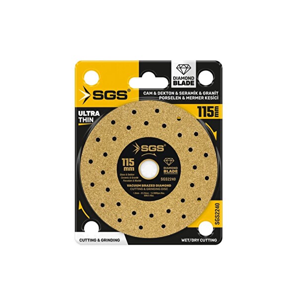 SGS 2240 Profesyonel 115 MM Gold Elmas Kesici Dekton Porselen Mermer Granit Cam Seramik