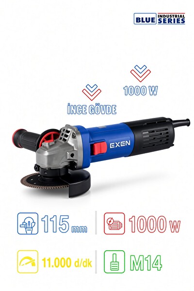Exen EPA 1015 - 115mm 1000W Elektrikli Avuç Taşlama Profesyonel Spiral