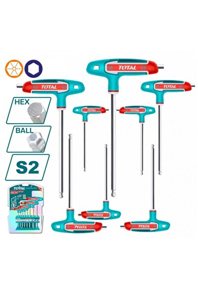 Total THHW80826 2-10 MM T Saplı Top Başlı Alyan Seti 8 Parça
