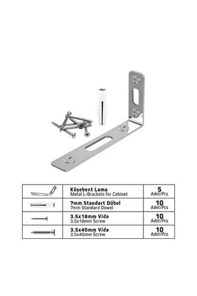SGS SGS1382 Mobilya Dolap Sabitleme Sabitleyici Deprem Çocuk Seti Kiti Önleyici Metal Bağlantı Aparatı