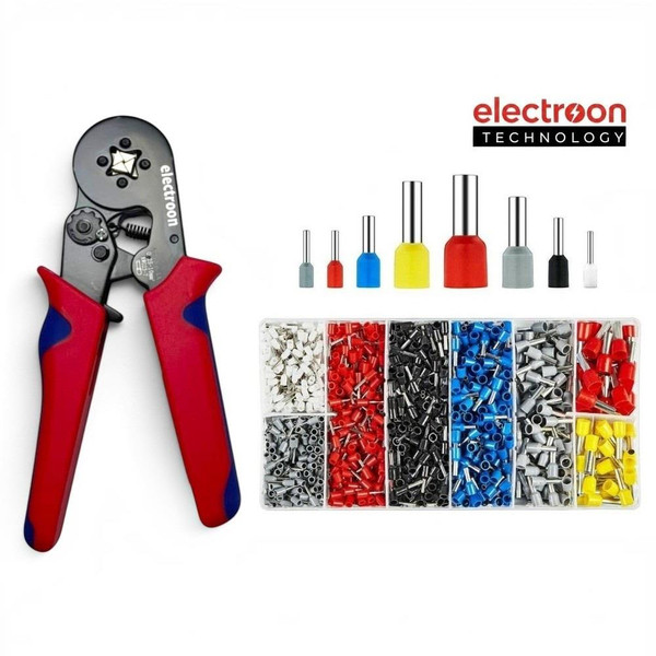 Electroon HSC8 6-4A Terminal Sıkma Pensesi ve 1150 Parça Kablo Pabucu Seti