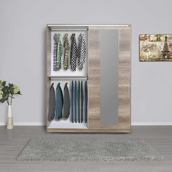 Adore Mobilya Sürgü Kapılı Aynalı Tori Gardırop