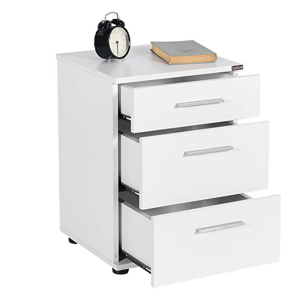 Adore Mobilya Tredline Üç Çekmeceli Beyaz Komodin