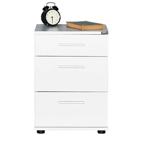 Adore Mobilya Tredline Üç Çekmeceli Beyaz Komodin