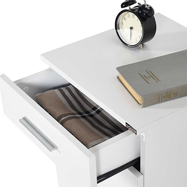 Adore Mobilya Tredline Üç Çekmeceli Beyaz Komodin