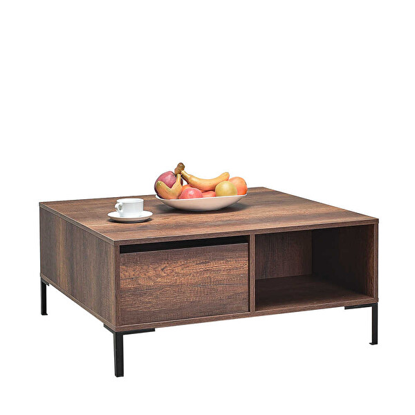 Adore Mobilya Kare Oslo Ceviz Orta Sehpa