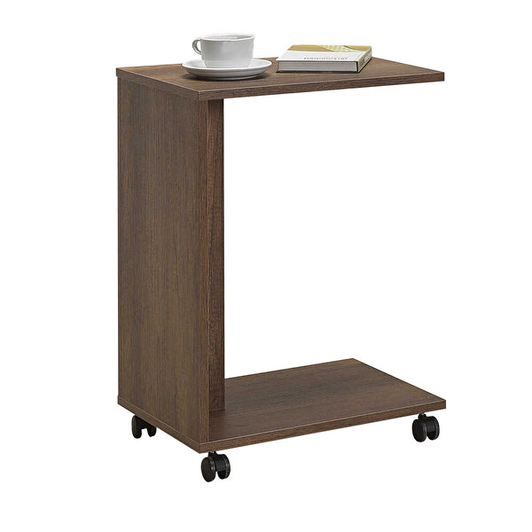 Adore Mobilya Çok Amaçlı Tekerlekli Oslo Ceviz C Koltuk Sehpası