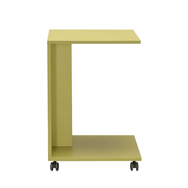 Adore Mobilya Çok Amaçlı Tekerlekli Yeşil C Koltuk Sehpası