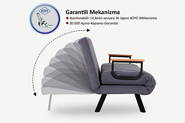 Pafu Sando İkili Katlanır Krem Yataklı Koltuk