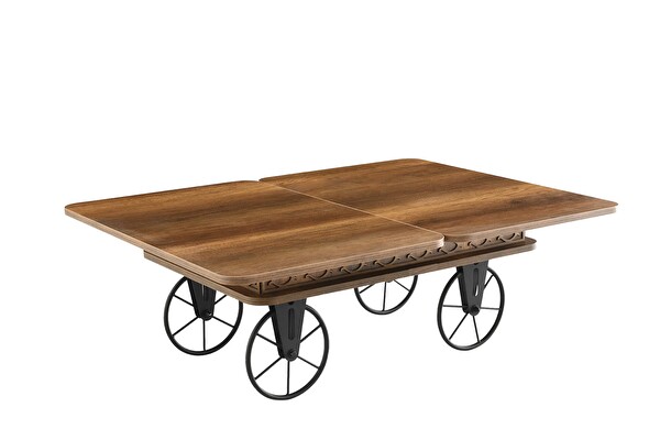 Sweet Home Kademeli Tekerlekli Beyaz Akıllı Orta Sehpa