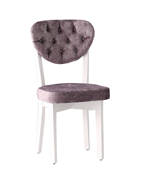 Sweet Home Gala 6 Adet Kapitoneli Beyaz Ahşap Sandalye