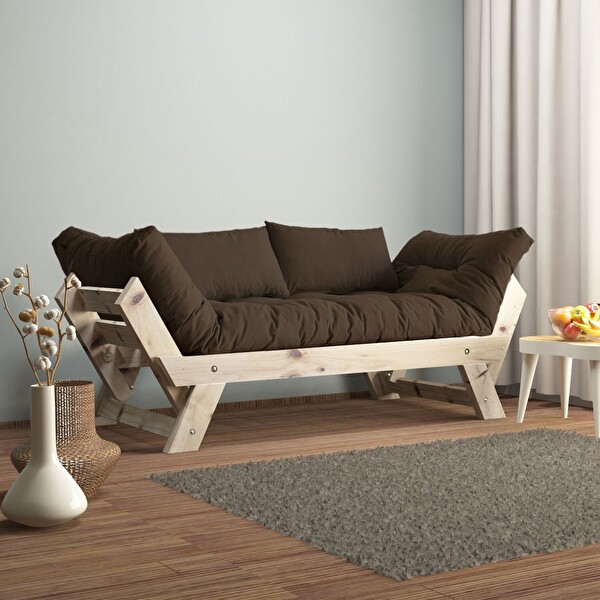 Woodesk Adalar CPT8123-210 Masif Natural-Kahverengi 2'li Kanepe