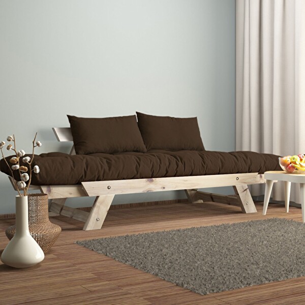 Woodesk Adalar CPT8123-210 Masif Natural-Kahverengi 2'li Kanepe