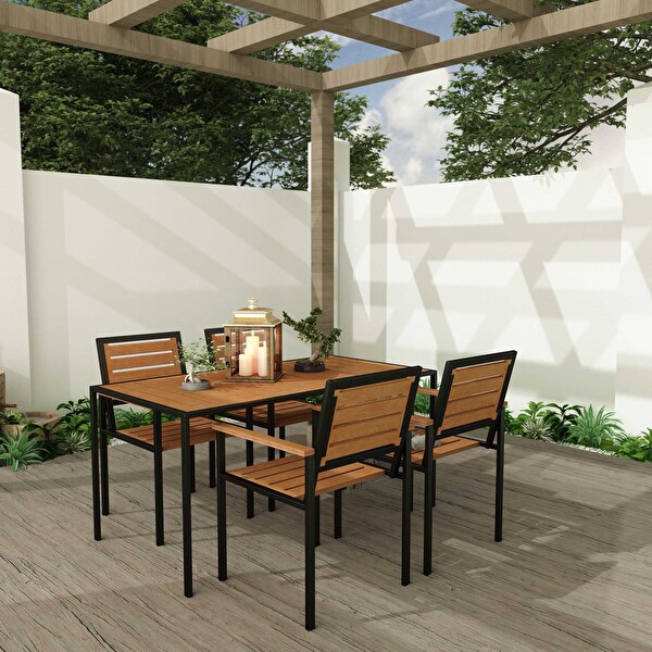 Woodesk Alaca CPT7706-150 Masif Ahşap Bahçe Masa Takımı