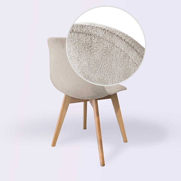 Woodesk Dallas SND3021-BEJ Ağaç Ayaklı Bej Sandalye