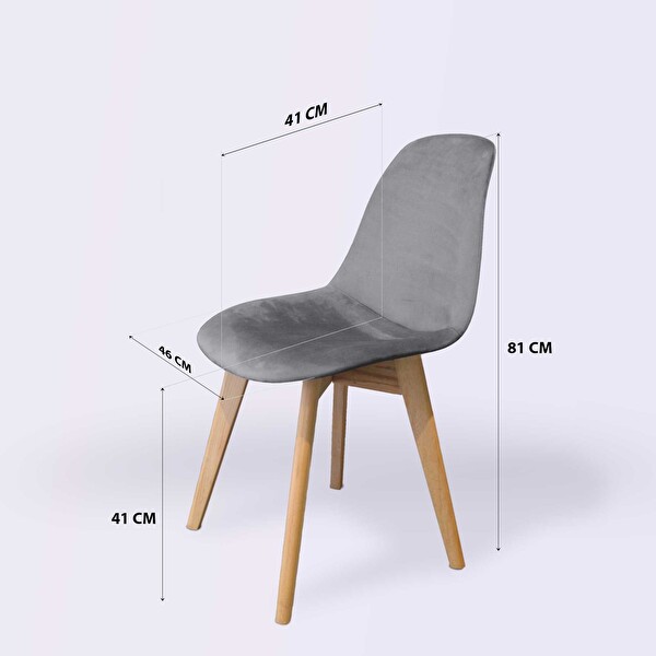 Woodesk Dallas SND3023-GRI Ağaç Ayaklı Gri Sandalye