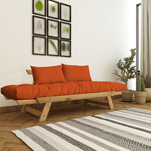 Woodesk Adalar CPT8171-210 Masif Natural Turuncu 2'li Kanepe