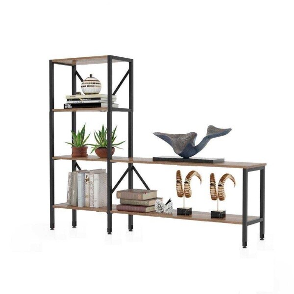 Zizuva Tasarım 110x120 CM Kitaplıklı Ceviz TV Ünitesi