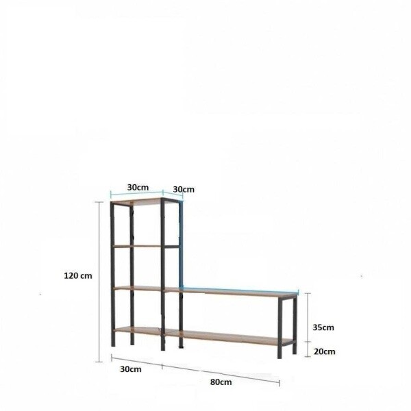 Zizuva Tasarım 110x120 CM Kitaplıklı Ceviz TV Ünitesi