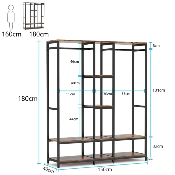 Zizuva Tasarım 150x180x50 CM Gardırop