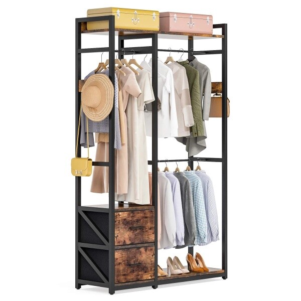 Zizuva Tasarım ZZ2023-TG7308 120x220x40 CM Çekmeceli Açık Gardırop