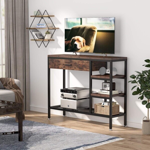Zizuva Tasarım 90x110x35 CM Ceviz TV Sehpası ve Düzenleyici