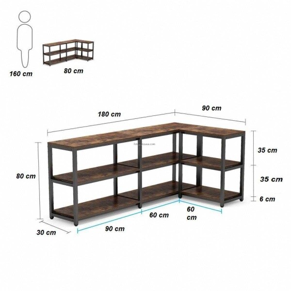 Zizuva Tasarım 80x160x30 CM Raflı Konsol