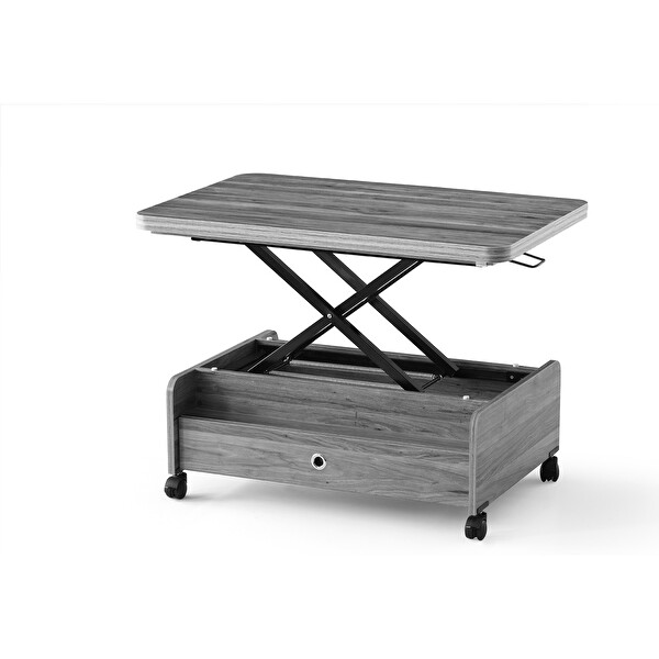 Zerenland Tekerlekli Çift Çekmeceli Ceviz Akıllı Sehpa