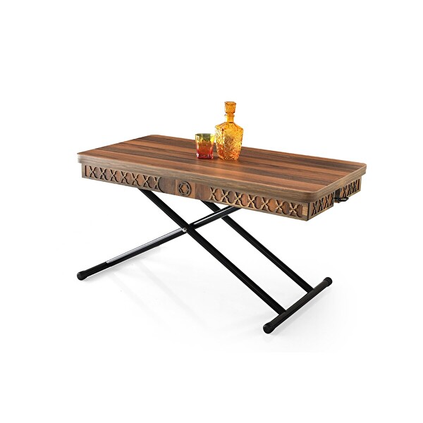 Zerenland 432 Metal Ayaklı Ceviz Akıllı Sehpa