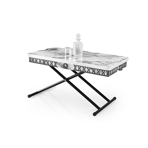 Zerenland 432 Metal Ayaklı Ekru Akıllı Sehpa