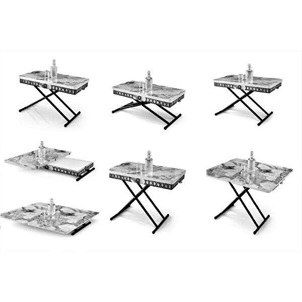 Zerenland 432 Metal Ayaklı Çırağan Ceviz Akıllı Sehpa