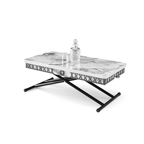 Zerenland 432 Metal Ayaklı Çırağan Ceviz Akıllı Sehpa