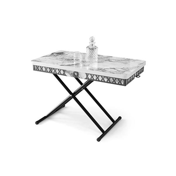 Zerenland 432 Metal Ayaklı Çırağan Ceviz Akıllı Sehpa