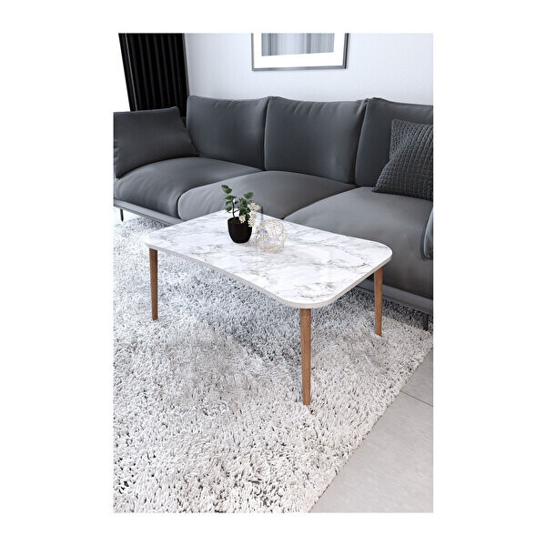 Zuesse Dizayn ESMA Ahşap Ayaklı Orta ve Zigon Sehpa 4 Adet