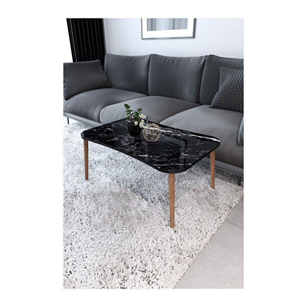 Zuesse Dizayn ESMA Ahşap Ayaklı Orta Sehpa ve Zigon Sehpa 4 Adet