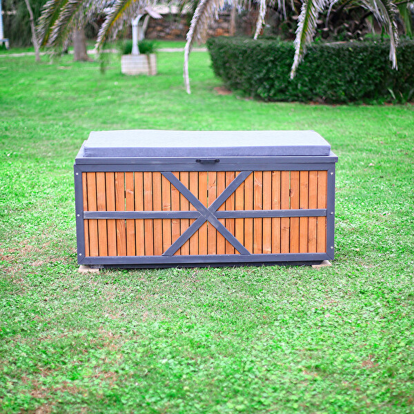 Mandu 56x53x128 CM Ahşap Bahçe Sandığı