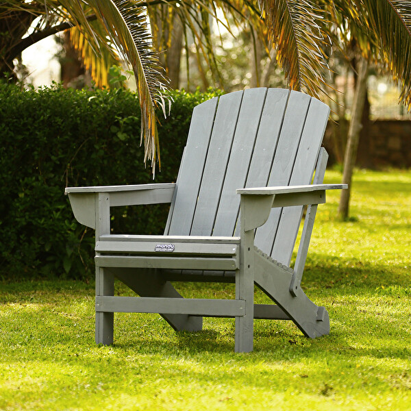 Mandu Adirondack Gri Ahşap Bahçe Sandalyesi