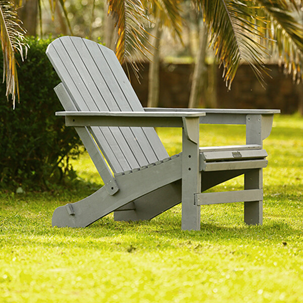 Mandu Adirondack Gri Ahşap Bahçe Sandalyesi