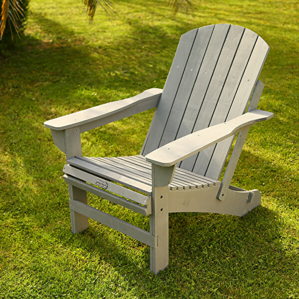 Mandu Adirondack Gri Ahşap Bahçe Sandalyesi