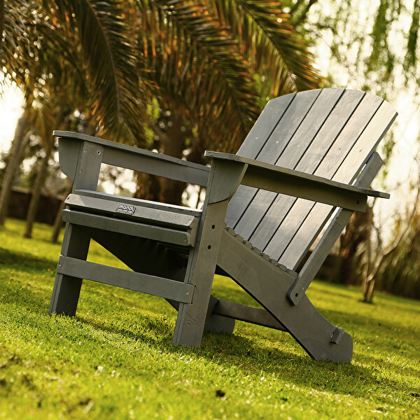 Mandu Adirondack Gri Ahşap Bahçe Sandalyesi