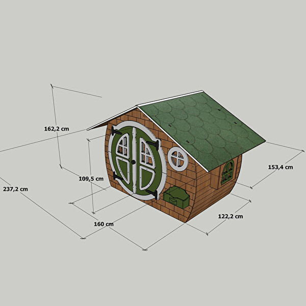 Mandu Hobbit Ahşap Çocuk Oyun Evi