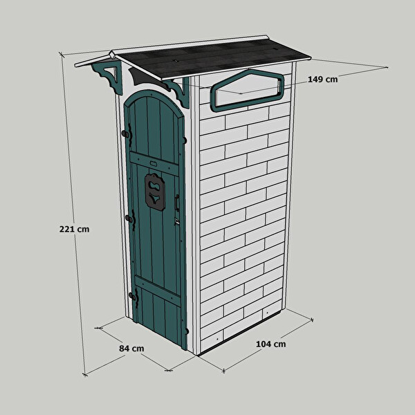 Mandu Ahşap Soyunma Kabini (Plaj Duş Kabini) Sarı